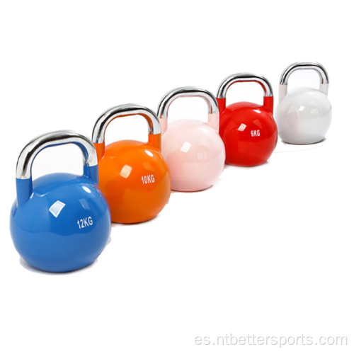 Colorido de hierro competitivo Cast de 15 kg Kettlebell